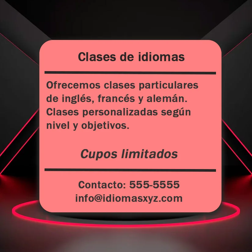 ¿Qué son los anuncios clasificados? Características, partes y 5 ejemplos 8 ejemplo de anuncio clasificado de clases de idiomas