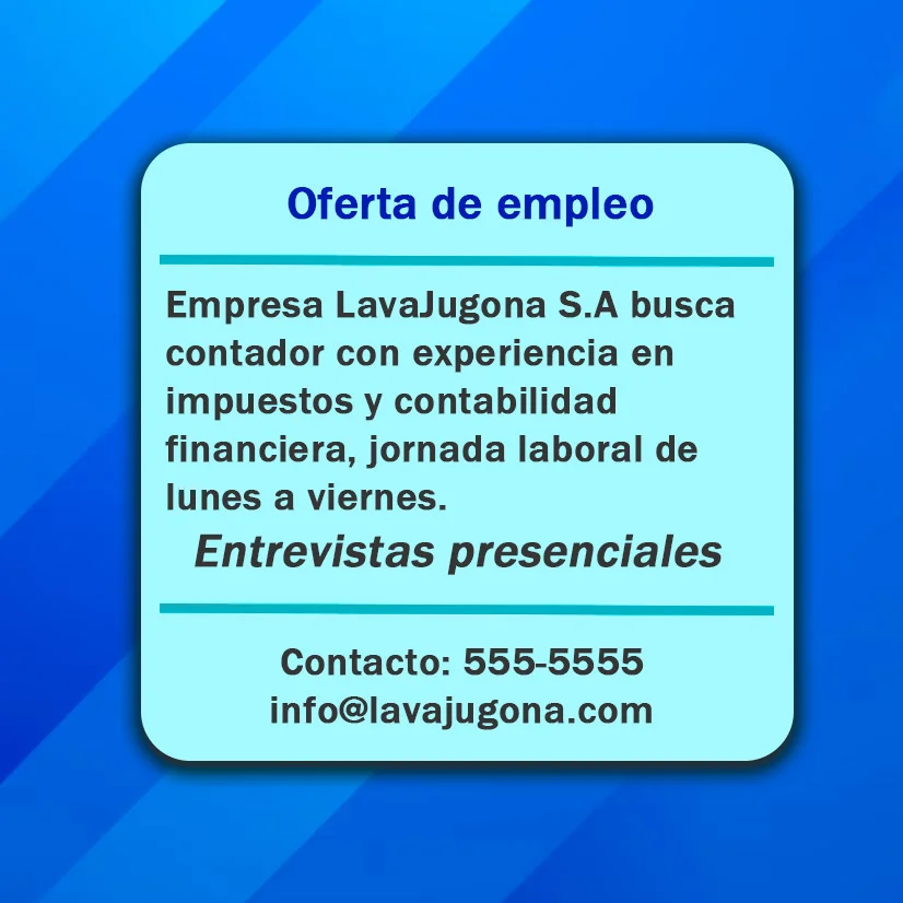 ¿Qué son los anuncios clasificados? Características, partes y 5 ejemplos 5 ejemplo de anuncio clasificado de la oferta de un empleo